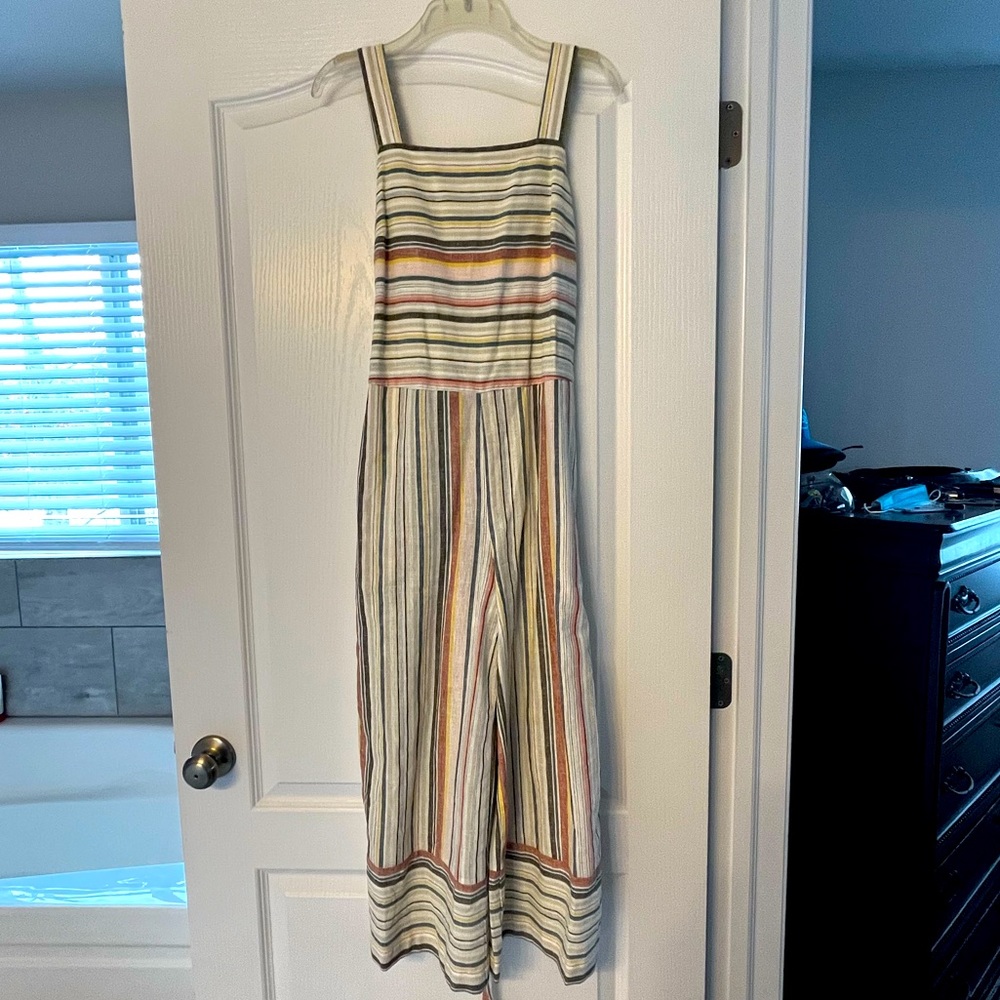 Linen striped beach lounge jumper